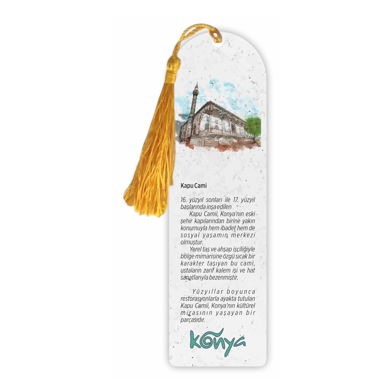 Konya Değerleri Kitap Ayracı – Tarihi Yapıları Temalı Özel Tasarım