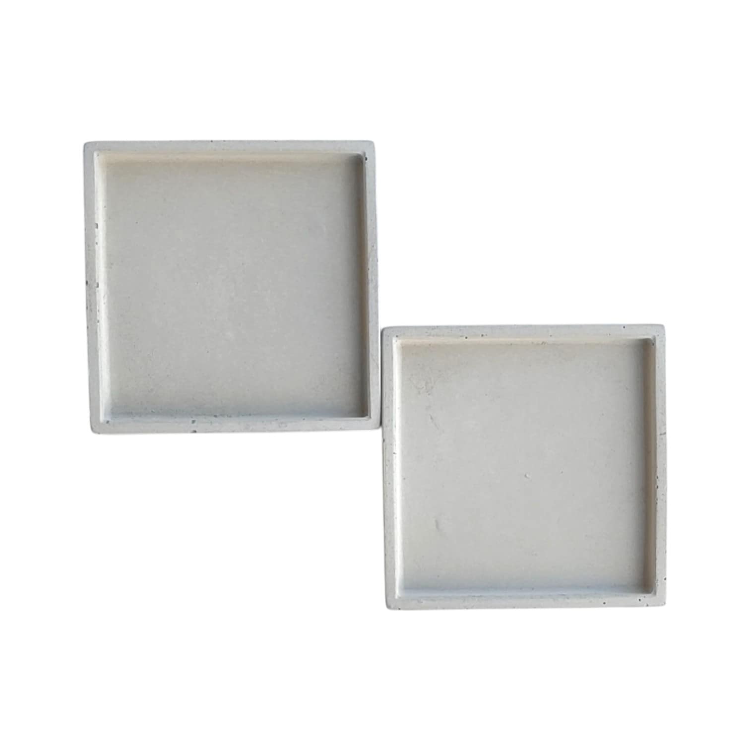 El Yapımı Kare Beton Bardak Altlığı Seti – Minimal & Modern Masa Dekoru