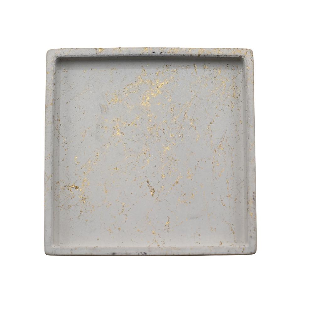 El Yapımı Kare Beton Bardak Altlığı Seti – Minimal & Modern Masa Dekoru