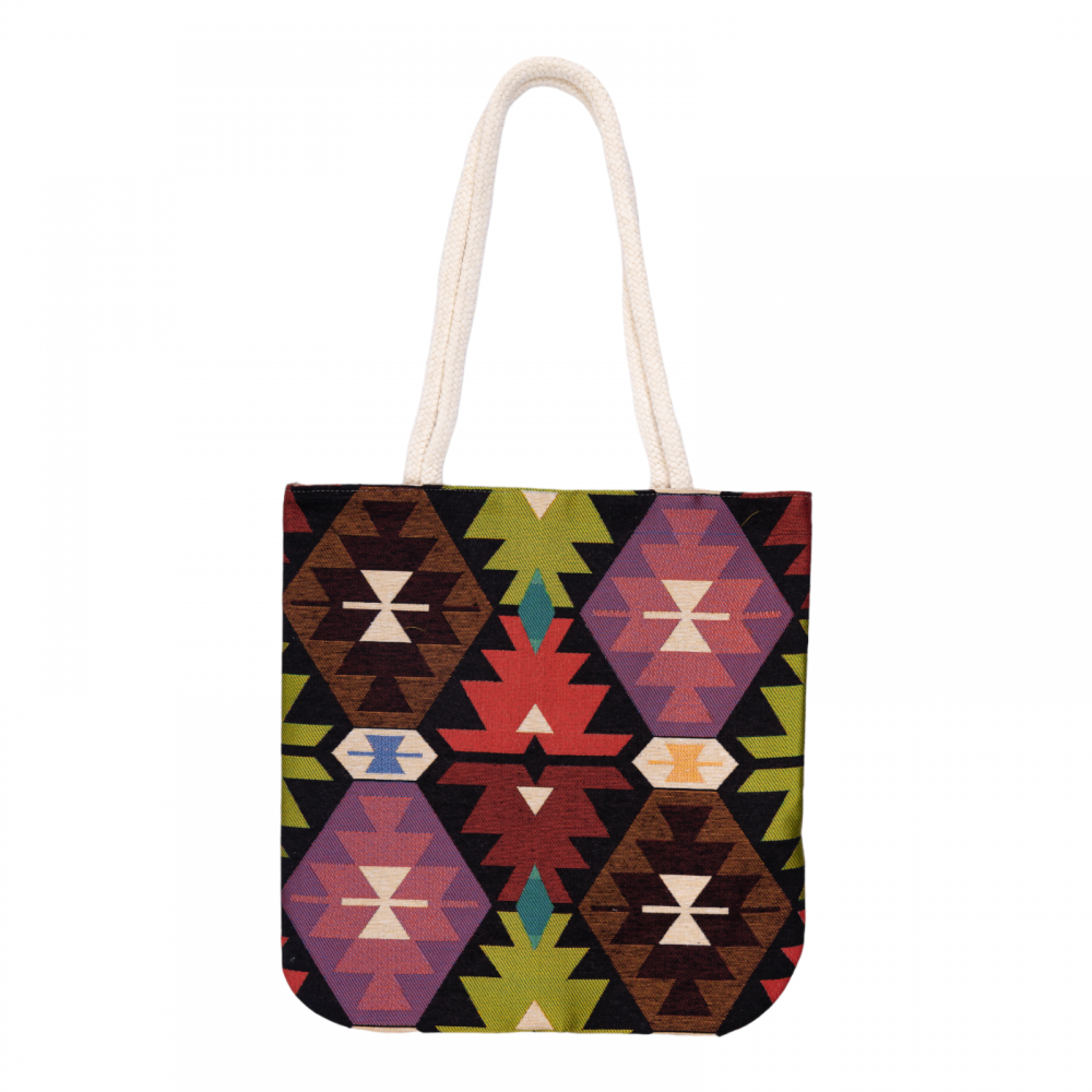 Goblen Kumaş Heybe Çanta | Geometrik Desenli Model GBLN-3550