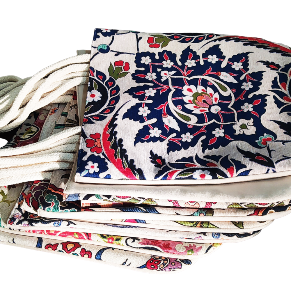 Çiçek Motifli Goblen Kumaş Heybe Çanta | Model: GBLN-3539