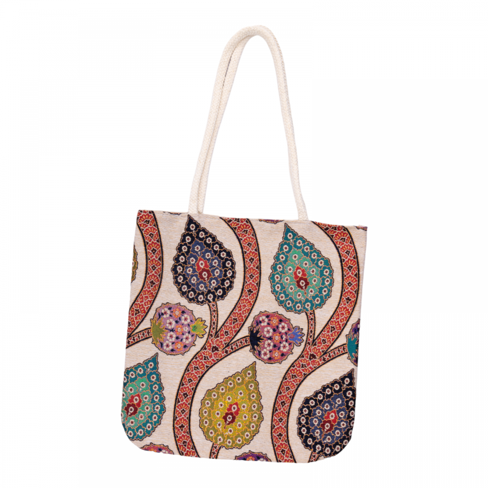 Osmanlı Lale Motifli Goblen Kumaş Heybe Çanta | Model: GBLN-3540