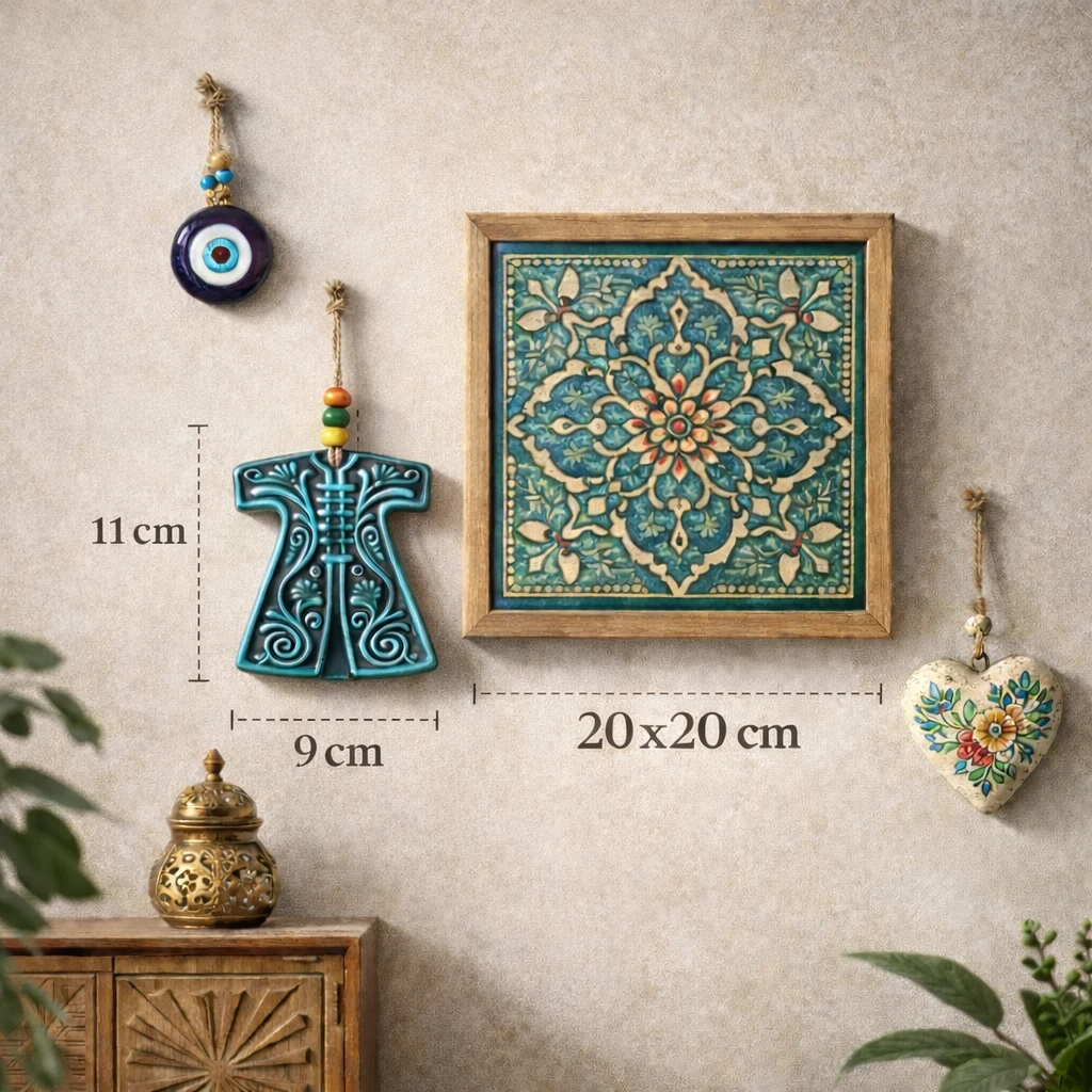 Dekoratif Seramik Kaftan Motifli Duvar Süsü